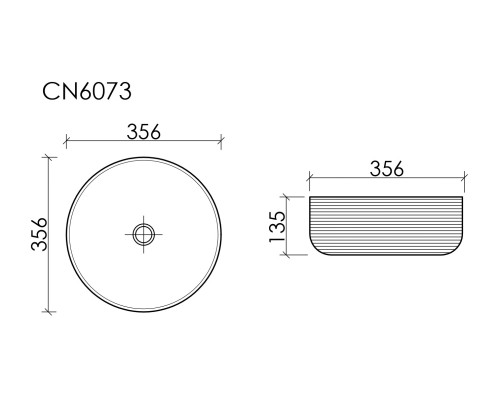 Раковина накладная Ceramicanova 356x356x135, белый матовый