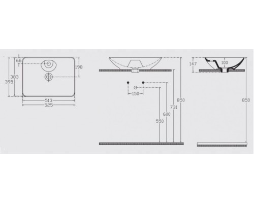 Раковина ISVEA SistemaY Clear накладная 525x395x147 белый 10SY50052SV
