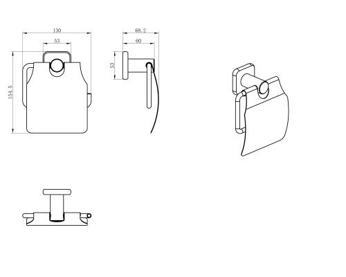 Держатель для туалетной бумаги с крышкой Wonzon&Woghand, Брашированное золото