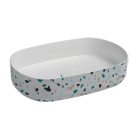 Раковина ISVEA Infinity накладная 550x360x120 белый матовый Terrazzo 10NF65055SV-2L-TRZ