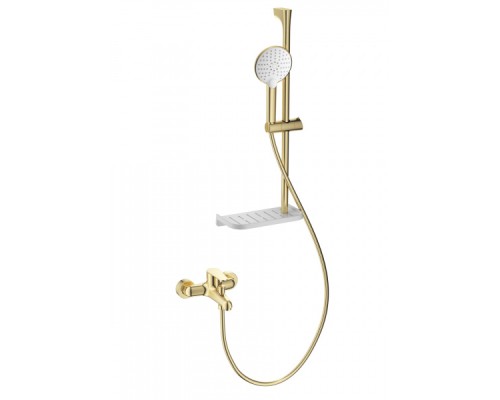 Смеситель для ванны с душевым гарнитуром Wonzon&Woghand, Брашированное золото