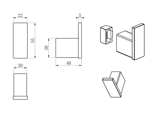 Крючок для ванной Wonzon&Woghand, Хром