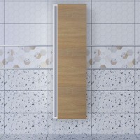 Шкаф-пенал подвесной Uperwood Barsa 35х28х120 см, белый/дуб сонома
