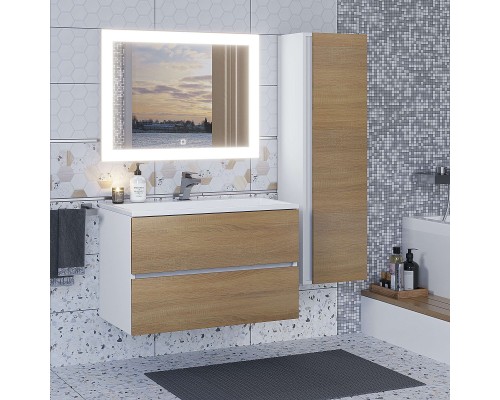 Шкаф-пенал подвесной Uperwood Barsa 35х28х120 см, белый/дуб сонома