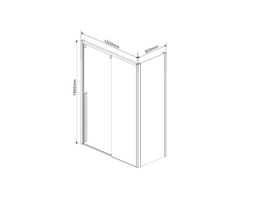 Душевой уголок Vincea Lugano VSR-1L8015CLB-1 1500x800 черный стекло прозрачное