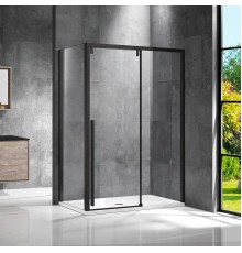 Душевой уголок Vincea Lugano VSR-1L9015CLB-1 1500x900 черный стекло прозрачное