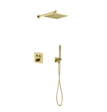Душевой комплект с термостатом SANCOS Linn брашированное золото, SC9022BG
