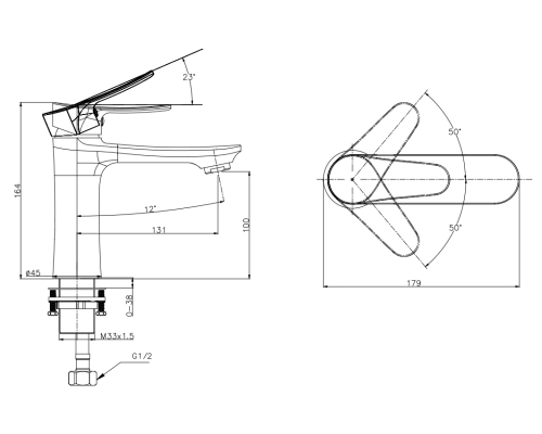 Смеситель на раковину Arrow AG4106 хром
