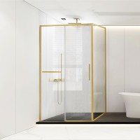 Душевой уголок Vincea Slim Soft VSR-1SS9014CLG, 1400x900, брашированное золото