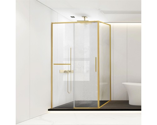 Душевой уголок Vincea Slim Soft VSR-1SS9011CLG, 1100x900, брашированное золото