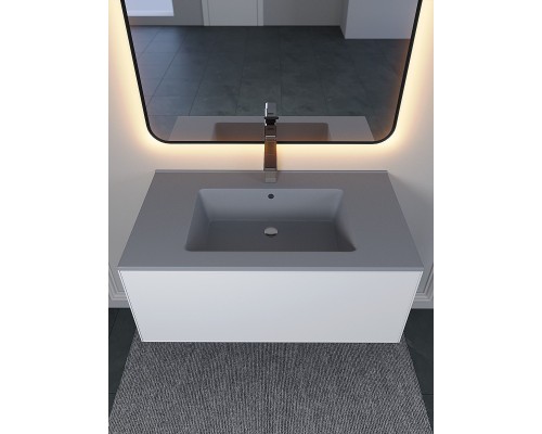 Раковина для ванной 86 см, Uperwood Parma Quartz, серая матовая, "бетон"