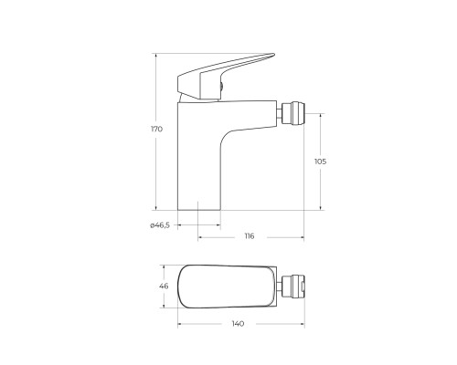 Смеситель для биде BelBagno Due DUE-BD-CRM-W0 Хром