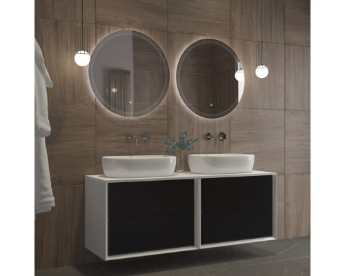 Зеркало Cezares Eco 60 CZR-SPC-ECO-600-LED-TCH с подсветкой с лазерной гравировкой и сенсорным выключателем