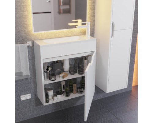 Тумба под раковину подвесная Uperwood Modul 60х21х60 см, белая матовая