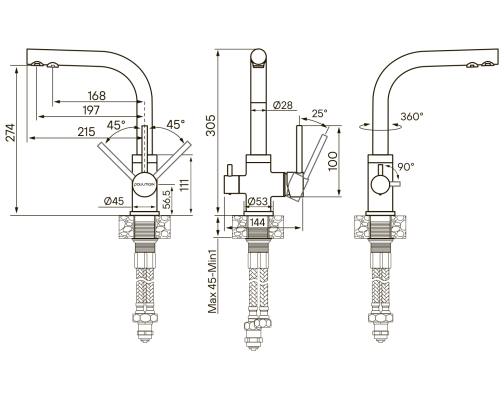 Смеситель для кухни Paulmark Essen Es213011-BR