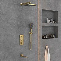 Душевой комплект Vincea VSFW-433T1BG встраиваемый, термостатный, 3 режима, браш золото