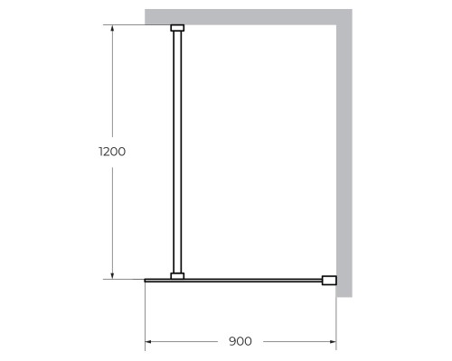 Душевая перегородка Cezares Liberta 90 LIBERTA-L-1-90-120-GR-Cr профиль Хром стекло серое