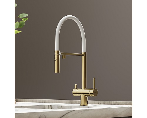 Смеситель для кухни SANCOS Imola SC4010BG с подключением фильтра для воды, браш золото Смеситель для кухни SANCOS Imola SC4010BG с подключением фильтра для воды, браш золото