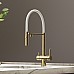 Смеситель для кухни SANCOS Imola SC4010BG с подключением фильтра для воды, браш золото