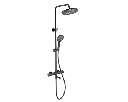 Душевая система с термостатом Wonzon&Woghand, Черный матовый