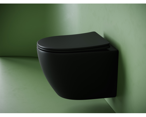 Подвесной унитаз Ceramicanova Уно (Uno) смыв Торнадо 490x360x360 черный матовый