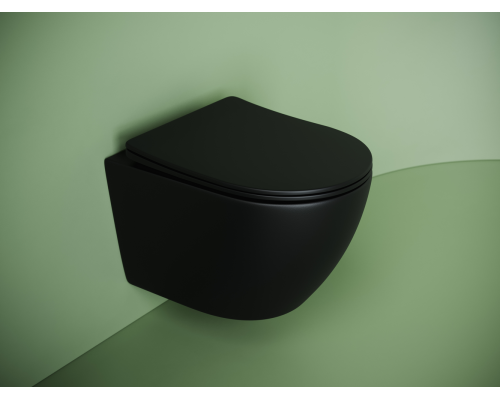 Подвесной унитаз Ceramicanova Уно (Uno) смыв Торнадо 490x360x360 черный матовый