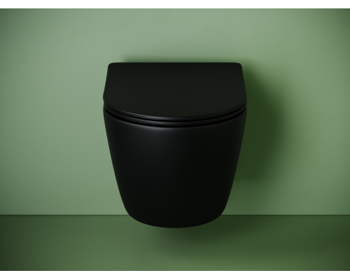 Подвесной унитаз Ceramicanova Уно (Uno) смыв Торнадо 490x360x360 черный матовый