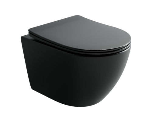 Подвесной унитаз Ceramicanova Уно (Uno) смыв Торнадо 490x360x360 черный матовый