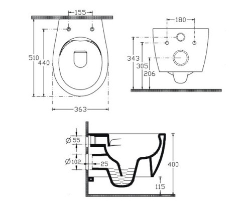 Унитаз подвесной безободковый ISVEA Sentimenti Neo с функцией биде белый 10ARS1015I