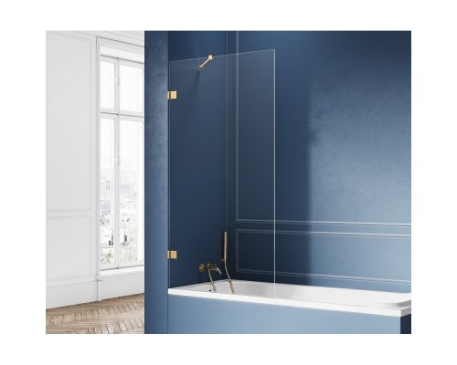 Шторка для ванны NEW TRENDY AVEXA GOLD BRUSHED 80x150 брашированное золото