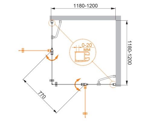 Душевой уголок Cezares ELENA-A-22-120-C-Cr