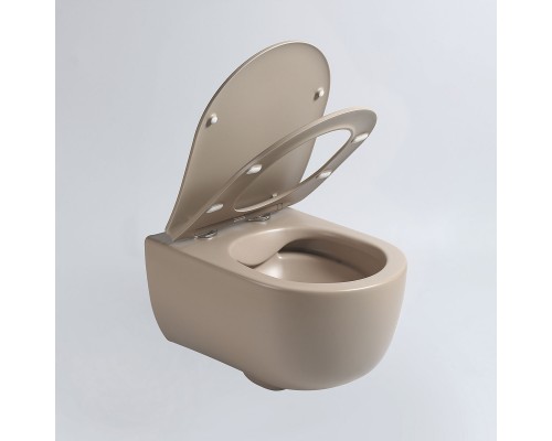 Унитаз подвесной Vincea Evo VT1-34SMC безободковый капучино матовый сиденье с микролифтом