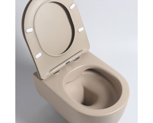 Унитаз подвесной Vincea Evo VT1-34SMC безободковый капучино матовый сиденье с микролифтом