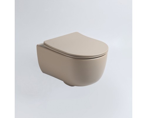 Унитаз подвесной Vincea Evo VT1-34SMC безободковый капучино матовый сиденье с микролифтом