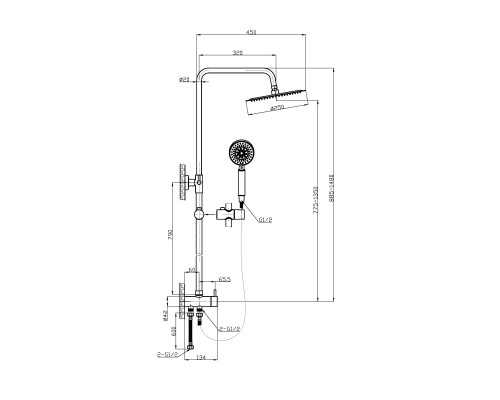 Душевая система BelBagno Ancona ANCONA-DOC2FD-CRM Хром