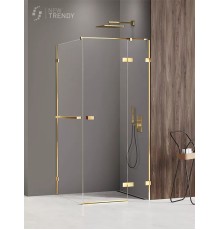 Душевое ограждение NEW TRENDY AVEXA GOLD SHINE R 100x100x200 золото