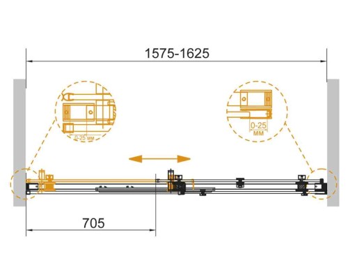 Дверь в проём Cezares STYLUS-SOFT-BF-1-160-C-Cr