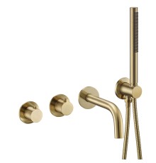 Смеситель термостатический для ванны встраиваемый Benesque Lumiere 11011904 латунь брашированная