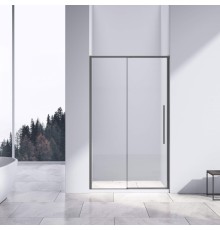 Душевая дверь Vincea Slim-N, 110, вороненая сталь, стекло прозрачное