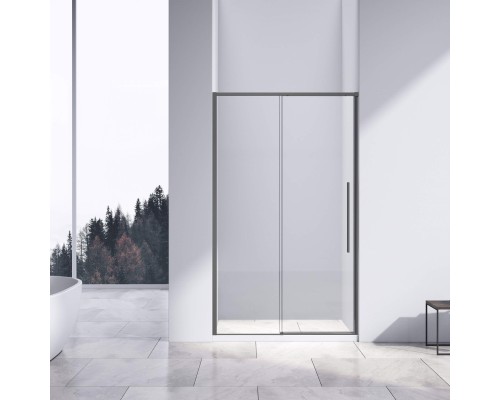 Душевая дверь Vincea Slim-N VDS-4SN130CLGM, 130, вороненая сталь, стекло прозрачное