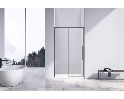 Душевая дверь Vincea Slim-N VDS-4SN130CLGM, 130, вороненая сталь, стекло прозрачное