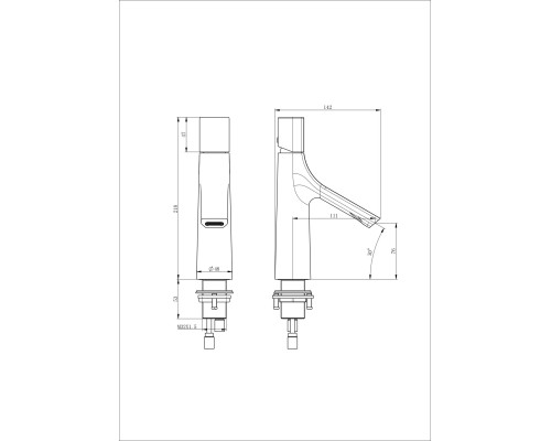 Смеситель для раковины Wonzon&Woghand, Темный графит