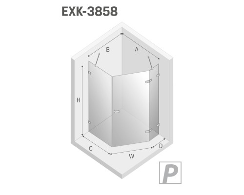 Душевое ограждение NEW TRENDY AVEXA GOLD BRUSHED R 100x80x200 золото