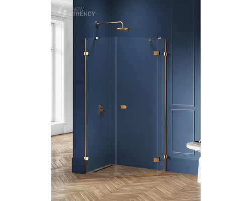 Душевое ограждение NEW TRENDY AVEXA GOLD BRUSHED R 100x80x200 золото