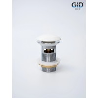 Белый керамический донный клапан Gid WH100-1 71102k с переливом