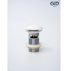 Белый керамический донный клапан Gid WH100-1 71102k с переливом