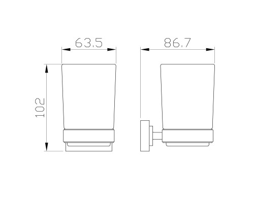 Стакан для зубных щеток с держателем Wonzon&Woghand, Хром