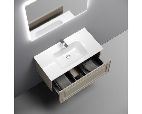 Тумба под раковину подвесная Sancos Very 89х44х40,, с доводчиками, Beige Soft, VR90CE