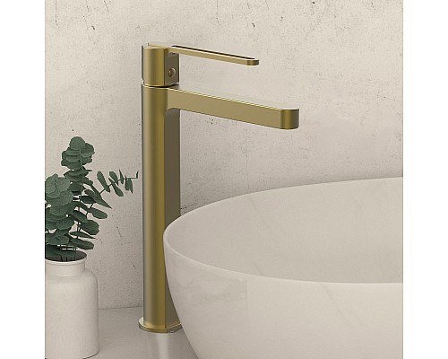 Смеситель для раковины Vincea Rondo VBF-1R2BG однорычажный брашированное золото