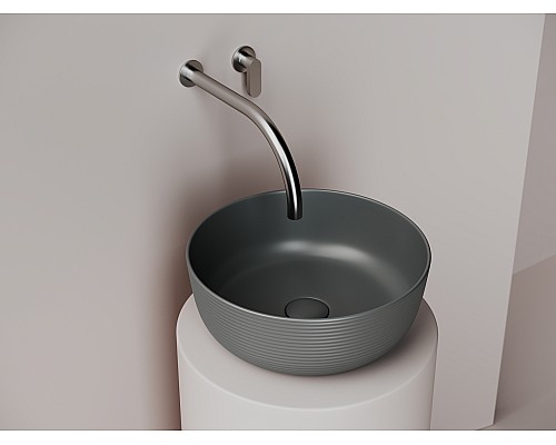 Раковина накладная Ceramicanova 356x356x135, темный антрацит матовый